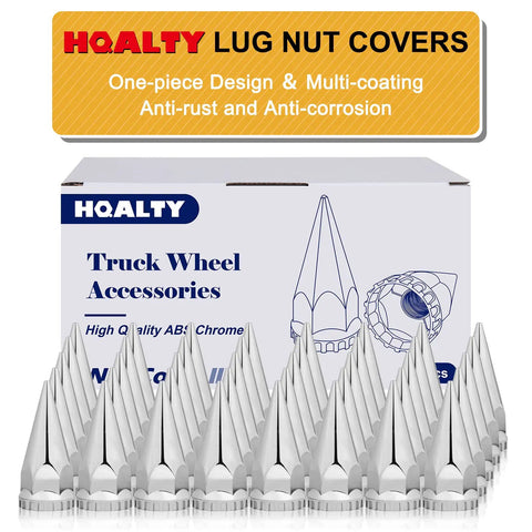Chrome ABS Lug Nut Covers For Semi Trucks Spike Style Thread On Caps 32mm And 33mm Rust Resistant 40 Pack Mirror Finish Easy Fit Protect Nut Hardware From Rust And Dirt