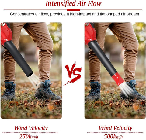 Comparing airflow of two leaf blowers with the Flat Nozzle For M18 Leaf Blower Compatible With 2724-20 And 2724-21