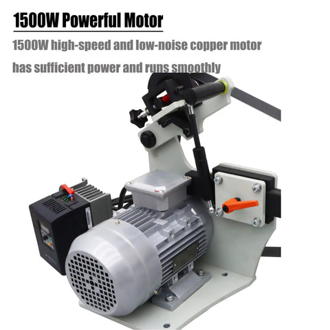 Workhorse Variable Speed Belt Sander And Knife Grinder With Wheel And Flat Platen Tool Rest for sick polish results features a 1500W powerful motor.
