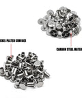 Heavy Duty Nickel Plated Binding Screw Posts Chicago Barrel Screws Bulk Kit 40 Piece, nickel plated and carbon steel materials.
