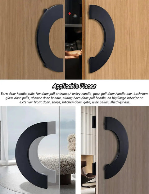 Half Circle Barn Door Pull Handle For Single Door Heavy Duty Aluminum Sliding Door Handle Double Sided Indoor Outdoor Mount