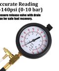 Pro Fuel Injection Pressure Tester Kit with 0 to 140 PSI gauge and pressure release valve for engine diagnostics.