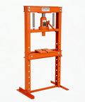12 Ton Hydraulic Shop Press Built Tough Heavy Duty H Frame Floor Press With Movable Plates And 5 Hole Adjustable Throat For Bearing Bending Straightening And Forming Orange Workhorse For Auto Shop