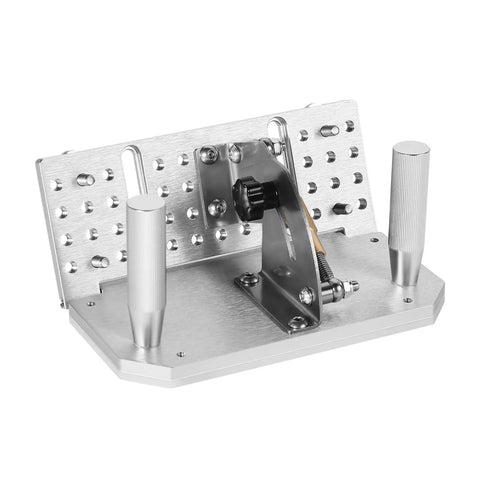 Rugged Adjustable Belt Sander Knife Jig With Dual Handles 85 To 115 Degrees Angle Finder Tool with aluminum frame and clamps.