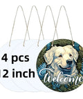 12 Inch Round Aluminum Sublimation Door Hanger Blanks Unfinished Circle Metal Signs for DIY Wall Decor Welcome Sign