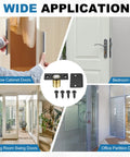 Magnetic Door Ball Catch Set, 8 Pack for Top Of Doors And Invisible Cabinets, shown with narrow cabinet and bedroom doors