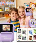 Totally Fun Kids Instant Print Camera With 1080P HD Photo Quality And On The Go Printing In Five Color Options For Playful Everyday Moments And Keepsakes Your Family Will Forever Love. Purple kids print camera with 2.4-inch screen