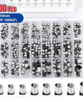 400 Piece SMD Aluminum Electrolytic Capacitor Kit With 24 Value Assortment From 1uF To 1000uF 50V Rating With Storage Case