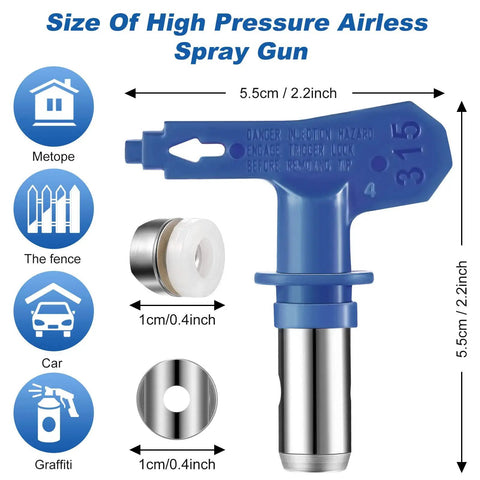 Four Reversible Airless Paint Sprayer Tips Set 215 315 417 523 For Home DIY Projects Decks And Fences Replacement Nozzles
