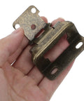 Self Closing Cabinet Hinges One Half Inch Overlay, semi concealed steel hinge with screws for kitchen cabinets, in hand view