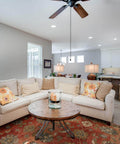 Living room with ceiling fan using 2 Pack 36 Inch Stainless Steel Ceiling Fan Pull Chain Extension Bead Chain Rustproof and Heavy Duty.