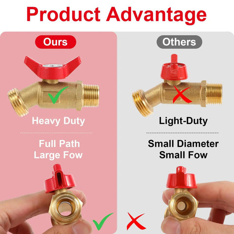 Heavy Duty IBC Tote Adapter Kit For 275 330 Gallon Drums With Three Thread Sizes 1/2 In NPT Inlet, 2 In Fine, 2 In Coarse, And 3/4 In Male GHT Brass Hose Faucet Connector With High Flow Shutoff, brass valve comparison
