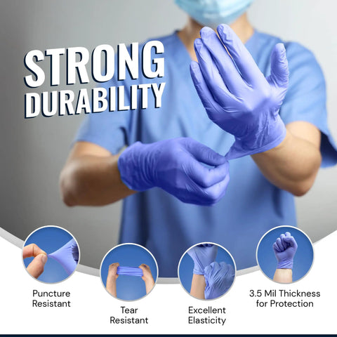 Knockout Disposable Nitrile Gloves Medium 250 Pack Powder Free Latex Free Textured Palm Rolled Cuff Built Tough For Garage And Salon Work So Go Claim Your Pair Before Inventory Dries Up