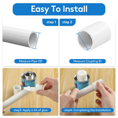 Installation guide for 20 Pack 3/4 Inch PVC Coupling Fittings Socket To Socket Schedule 40 for plumbing and irrigation