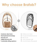 Comparison of Brafab hanging egg chair with 20mm aluminum frame vs ordinary iron frame for durability.