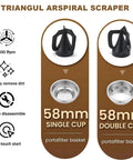 Electric Portafilter Cleaner With Dual Brush Heads Automatic Coffee Ground Scrubber For Espresso Machines quick dirt removal 58mm single cup and double cup baskets