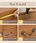 Installation steps for Antique Bronze Drop Bail Drawer Pulls Set Of 10 With 4.5 Inch Total Length And 3.5 Inch Center.