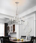Vintage Farmhouse Crystal Branch Chandelier Bronze 9 Light Rustic Pendant Lights For Dining Room Living Room Kitchen Bedroom And Restaurant French Country Style Ceiling Fixture