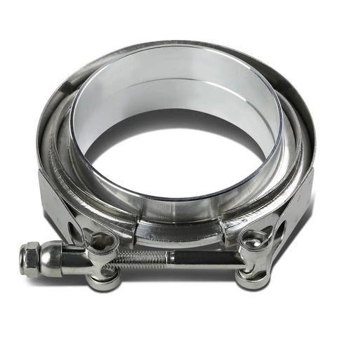 3.5 Inch ID Stainless Steel V Band Clamp Kit With Aluminum Flanges And 10 Mm Lock Bolt Bolt On Ready Universal Fit On 3.5 Inch OD Tubing
