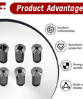 6-piece 5C Square Collet Set 1/4 to 3/4 inch for lathe machining, showcasing craftsmanship and durability with product advantages.