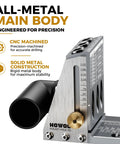 Badass Rigid All Steel Pocket Hole Jig Kit With Quick Release Toggle Clamp Heavy Duty CNC Machined Frame Zero Flex Woodworking Joinery Setup Today, showing all-metal main body with precision features.