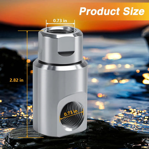 Half Inch Stainless Steel High Pressure Hose Reel Swivel Fitting Joint Heavy Duty With Grease Fitting And Ball Bearing Swivel Mechanism Leak Proof Half Inch NPT Thread Built For Tough Jobs And Real World Use, size view