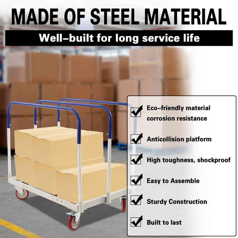 Badass Heavy Duty Panel Cart Dolly Built Like A Tank For Crews Featuring Rust Resistant Steel Frame And Tough As Nails Iron Base Holding Up To One Thousand Pounds Measuring 24 By 39 Inches Total
