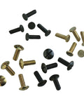 Heavy Duty Ceiling Fan Screws One Half Inch 20 Pack Assorted Light Fixture Hardware including black and gold screws.