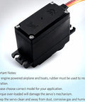 Close-up of MG996R Servo Motor Upgrade with 55G Metal Gear Torque Digital RC Servo, showing metal gear case and wiring