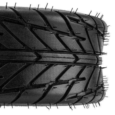Close-up of tread on Two Pack 16 By 8 By 7 ATV UTV Tire Set Four Ply All Terrain Replacement For Quad Go Kart Off Road
