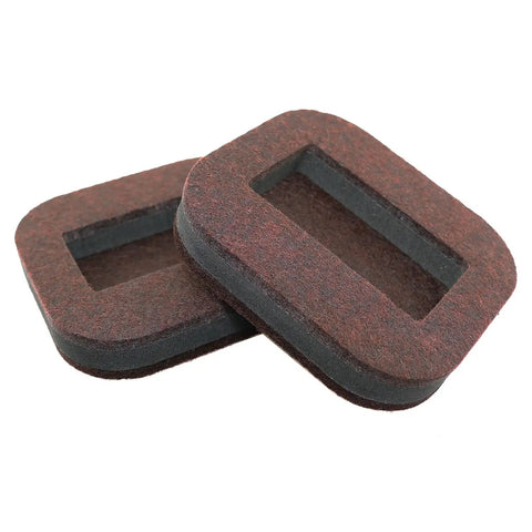 Brown Felt Caster Cup Floor Protectors 5 Pack for Furniture and Chairs with EVA and ABS base, side view showing non-slip material.