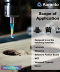 Aoranto UO13415 3/16 in O-flute CNC router bit, 1/4 in shank, solid carbide up-cut end mill for wood.