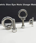 M6x25mm 304 Stainless Steel Hex Socket Cap Head Screws Full Threaded Bulk Kit with M4, M6, M8 eye nuts.