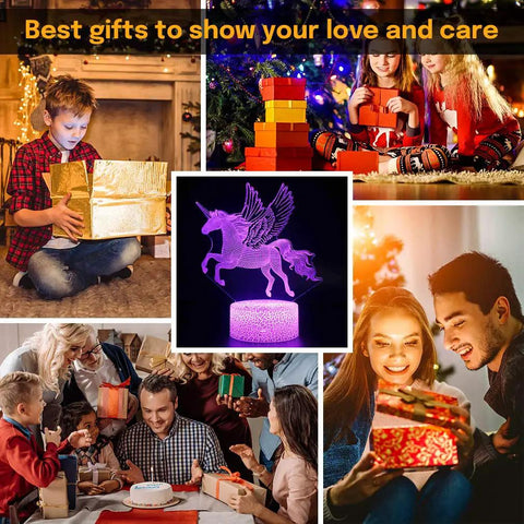 3D Unicorn Illusion Night Light With Remote Control, 16 Color Modes, Dope Desk Lamp For Kids And Girls, Flying Unicorn Visual Lamp, Perfect Birthday Gift And Home Decor