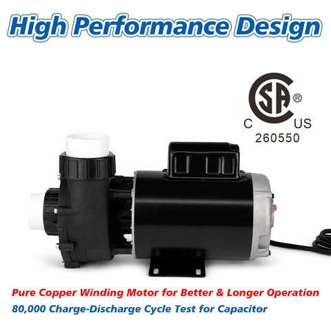 Heavy Duty 4HP Single Speed Spa Pump 220 240V Hot Tub Motor with 2-inch ports and pure copper winding for reliable performance.