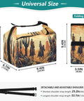 Cowboy Theme Insulated Lunch Bag For Women And Men, Large 9.4 x 6.7 x 9.8 inch, folded and unfolded, detachable shoulder strap