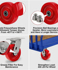 Caster Set Four Inch By One And One Half Inch Solid Polyurethane Wheels Heavy Duty Casters with 400 lb capacity and precision bearings