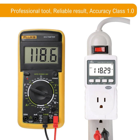 Plug In Kilowatt Watt Meter For Home Energy Monitoring Easy To Use 220V 16A Backlit Digital Power Consumption Tester with multimeter.