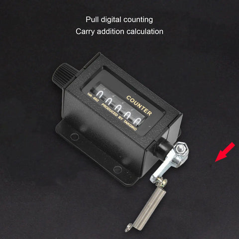 5 Digit Mechanical Tally Counter With Resettable Manual Pull Stroke 0 To 99999 Glass Mirror Surface Durable Clear Readout for Industry