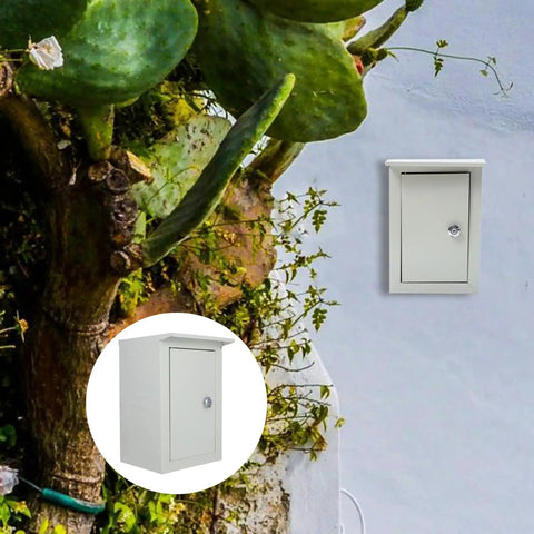 Outdoor Weatherproof Metal Junction Box Electrical Distribution Enclosure 160x300x200mm wall-mounted beside plant
