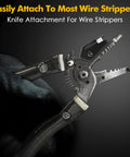 2 Pack V Cutter Cable Stripper Knife Attachment For NM And NMSC Wires, Stainless Steel Wire Cutter Tool, Black, Shown in Use