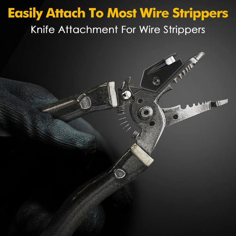2 Pack V Cutter Cable Stripper Knife Attachment For NM And NMSC Wires, Stainless Steel Wire Cutter Tool, Black, Shown in Use