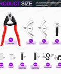 67 Piece Universal Bike Shifter And Brake Cable Kit with Cutter, End Caps, O Rings, S Buckle, Tail Caps, C Clips layout