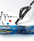 Beefy Front Mount Hydraulic Outboard Steering Cylinder Handles Up To Three Hundred Fifty Horsepower Engines With Ease For Single Twin And Triple Setups On Center Console Boats, showing parts and packaging