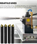 Indexable Carbide Lathe Tool Bits Set Five Sixteenth Inch Shank Tin Coated Inserts pro-grade five-piece kit with machine