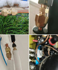 Brass Flare Tube Fittings Set Three Eighths Inch Male Flare To One Quarter Inch NPT Male Half Union Gas Adapters Six Pack Versatile Durable Brass Connectors For Quick Leak Free Gas And Plumbing Lines In Auto HVAC And DIY Workshop Projects installed on copper lines