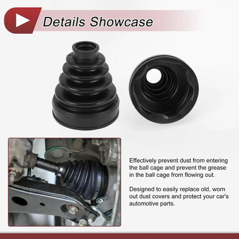CV Joint Boot Kit Fits Toyota Camry 2007 To 2011 And Highlander 2001 To 2009 Inner Constant Velocity Boot With Clamps Black Rubber Replacement Auto Part Includes 1 Boot 2 Clamps 2 C Type Buckles DIY Friendly Easy Install mounted on CV axle