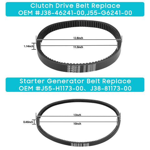 Starter Generator And Drive Belt Kit For Yamaha Gas Golf Carts G2 G5 G8 G9 G11 G14 G16 G22 G29 2012 Up Replace OEM J55 G6241 00