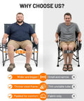 Comparison of the Beefy Heavy Duty XXL Director's Chair With Extra Wide 32 Inch Seat And 500 Lb Capacity and a smaller chair.