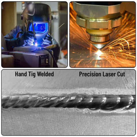 Hand Tig welded seam and precision laser cutting process for Made in USA Aluminum Work Station Organizer For Garages And Trailers